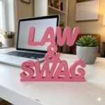 Law & Swag 3D Printed Desk Sign for Lawyer Office Decor - Image 3