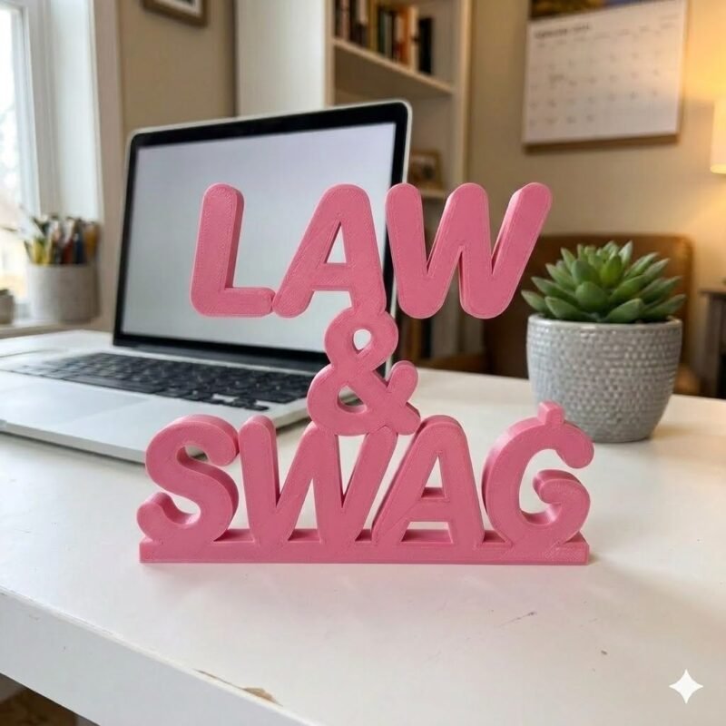 Law & Swag 3D Printed Desk Sign for Lawyer Office Decor - Image 3