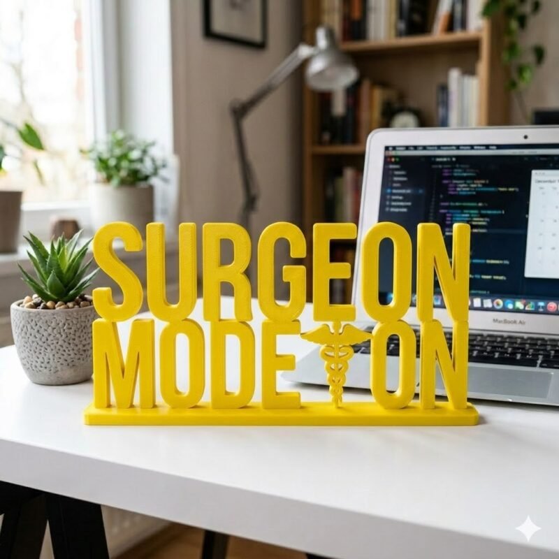 Surgeon Mode On 3D Printed Name Plate for Doctors | Clinic Desk Decor & Surgeon Gift - Image 9