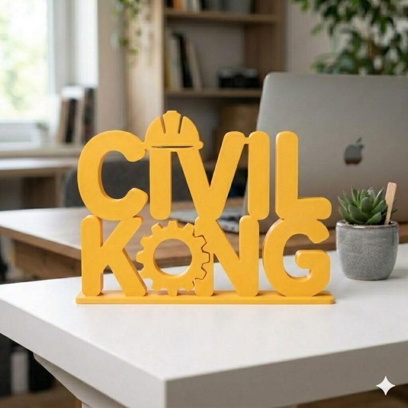 Civil King 3D Printed Desk Name Plate for Civil Engineers, Office Table Decor Gift - Image 8
