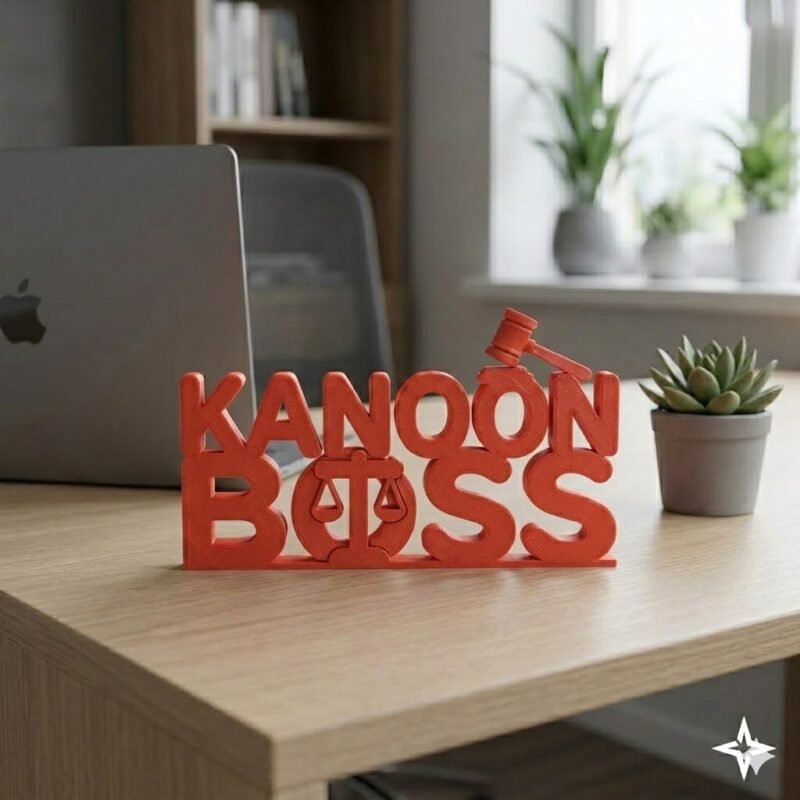 Kanoon Boss 3D Printed Nameplate for Lawyers | Advocate Desk Decor Gift - Image 4