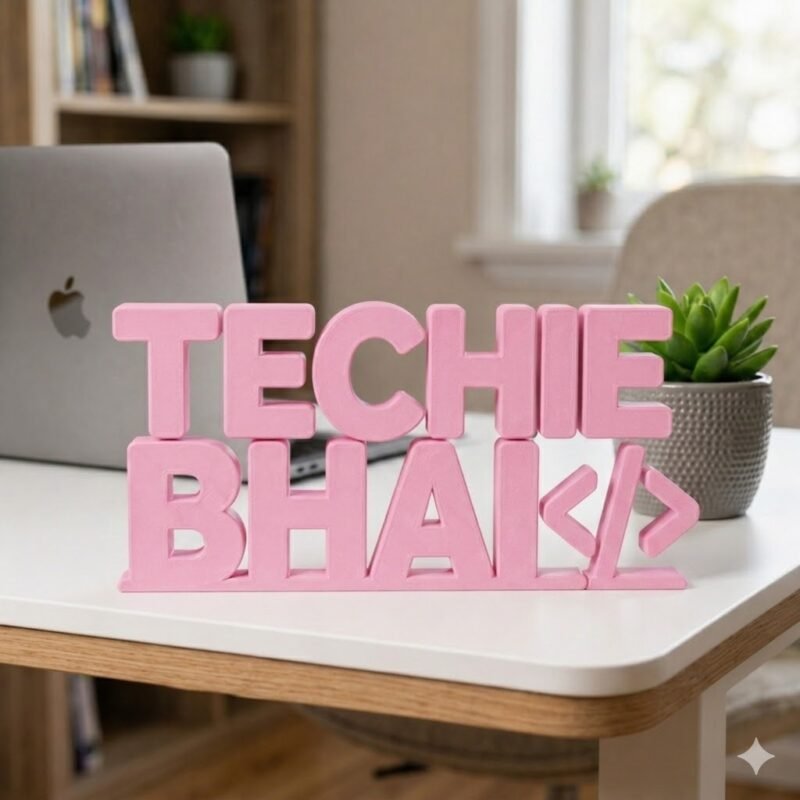 Techie Bhai 3D Printed Desk Sign for Developer Office Desk Decor - Image 5