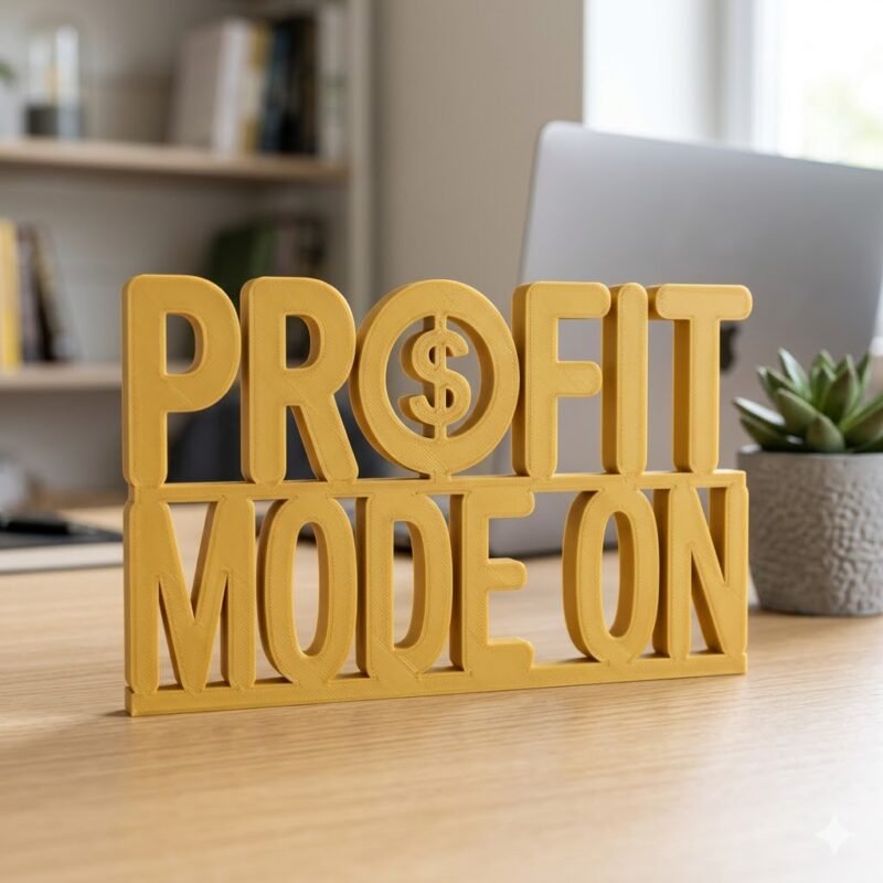 Profit Mode On 3D Printed Desk Sign | Office Decor for Entrepreneurs & Traders - Image 9