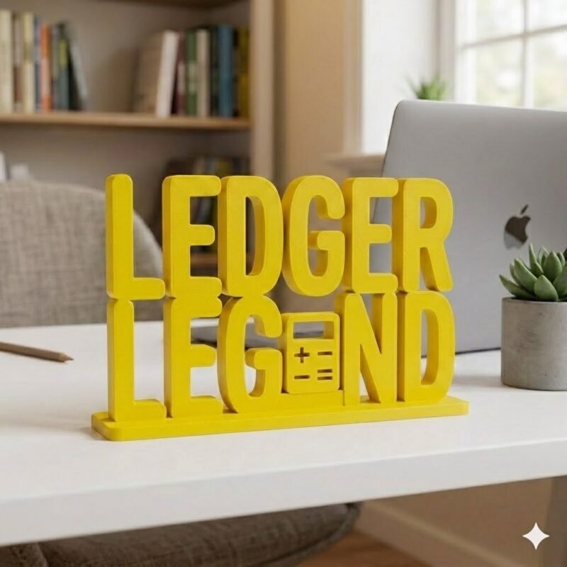 Ledger Legend 3D Printed Desk Name Plate for Accountants & Finance Office Decor - Image 3