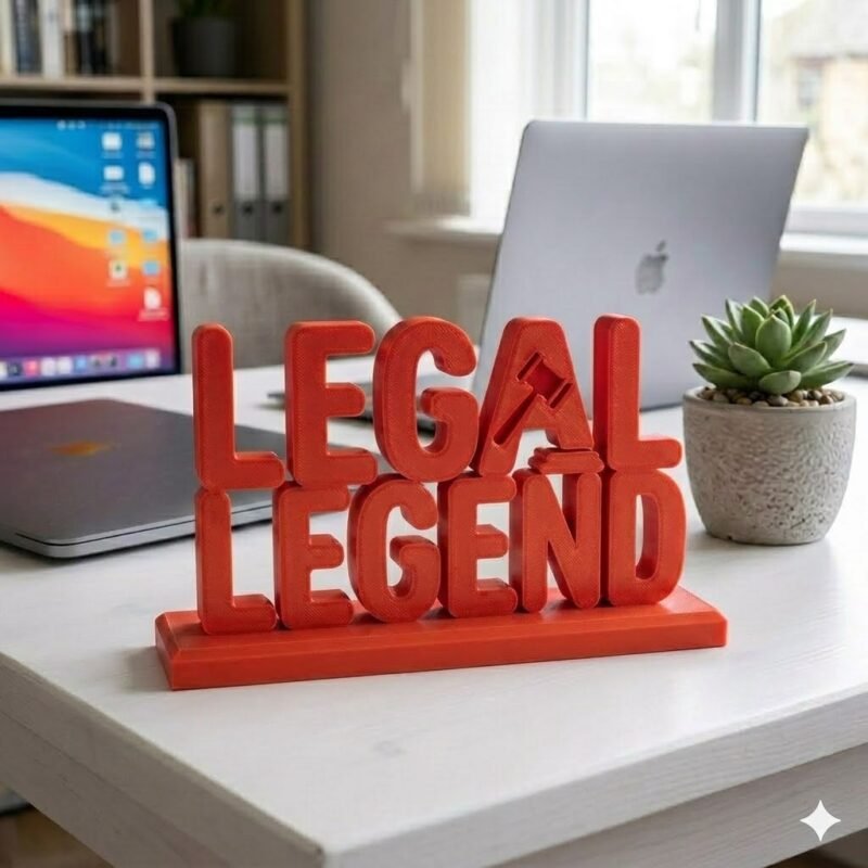 Legal Legend 3D Printed Desk Sign for Lawyers | Office Decor Name Plate - Image 6
