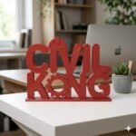 Civil King 3D Printed Desk Name Plate for Civil Engineers, Office Table Decor Gift - Image 2