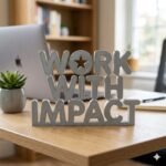 Work With Impact 3D Printed Office Desk Sign | Employee Appreciation & Corporate Gift - Image 4