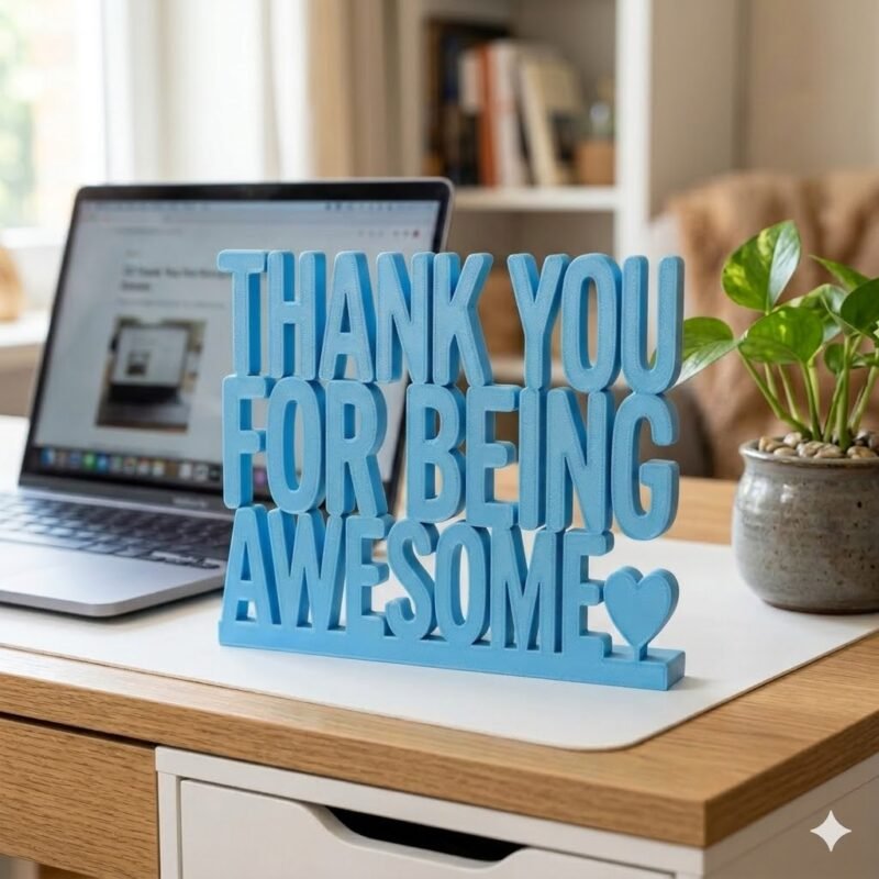 Thank You For Being Awesome 3D Printed Desk Sign for Employee Appreciation & Office Decor - Image 8