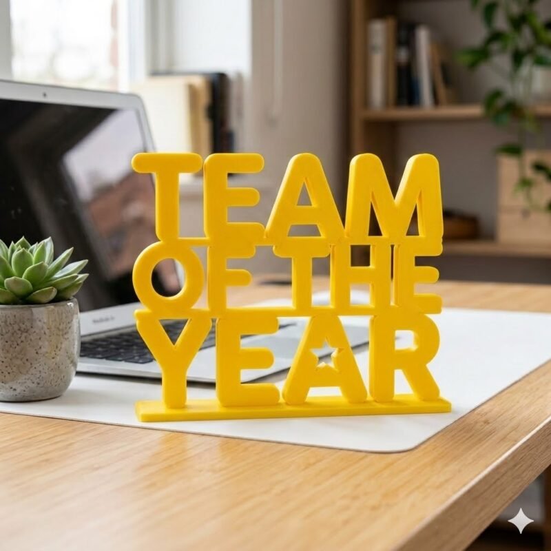 Team Of The Year 3D Printed Award Sign for Office & Corporate Gifts - Image 3