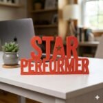 Star Performer 3D Printed Desk Sign for Employee Recognition & Office Decor - Image 6