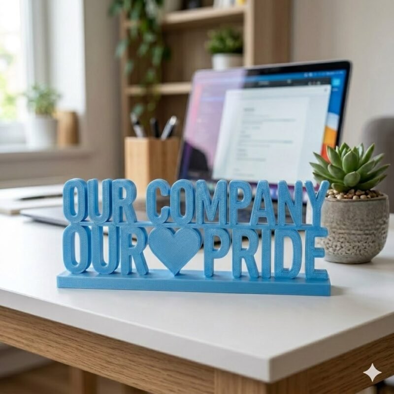 Our Company Our Pride 3D Printed Corporate Desk Sign Gift for Employees & IT Companies - Image 3