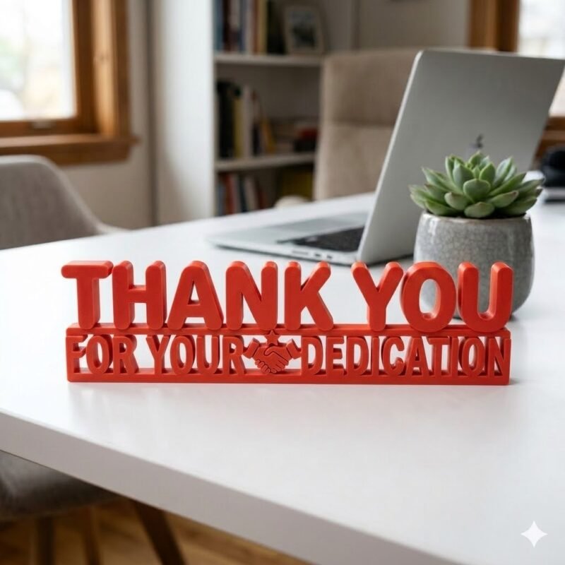 Thank You For Your Dedication 3D Printed Employee Appreciation Desk Sign Gift - Image 7