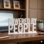 Powered By People 3D Printed Employee Joining Gift & Corporate Promotional Desk Sign - Image 2