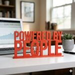 Powered By People 3D Printed Employee Joining Gift & Corporate Promotional Desk Sign - Image 3