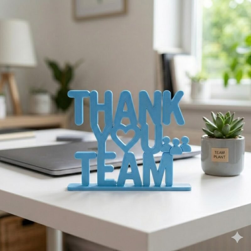Thank You Team 3D Printed Desk Sign for Office & Team Workspace Decor - Image 4