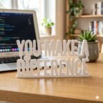You Make A Difference 3D Printed Desk Sign for Employee Appreciation & Corporate Office Gifts - Image 6