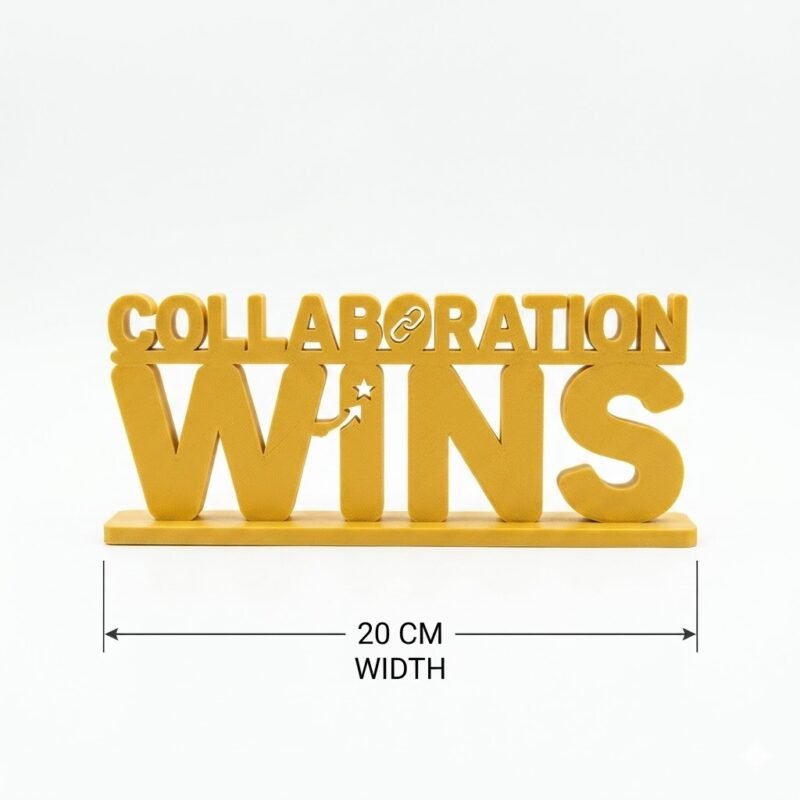 Collaboration Wins 3D Printed Desk Sign for Office & Corporate Workspace Decor - Image 4