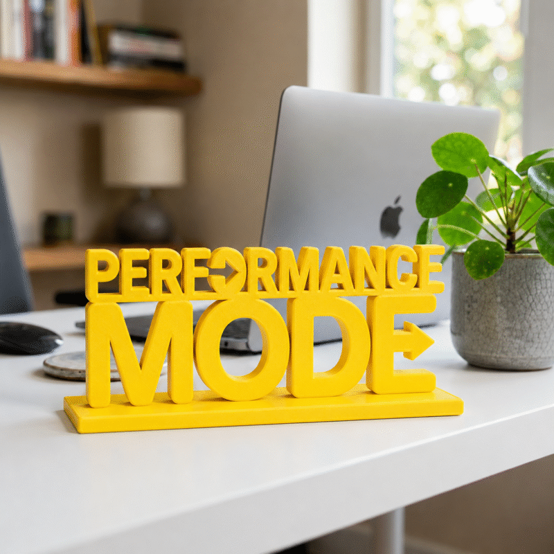 Performance Mode 3D Printed Desk Sign for Office & Corporate Workspace Decor - Image 4
