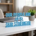 Our People Are Our Strength 3D Printed Office Desk Sign | Corporate Employee Appreciation Gift - Image 6