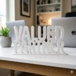 Valued Partner 3D Printed Desk Sign for Office Reception & Business Decor - Image 8