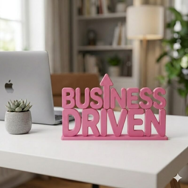Business Driven 3D Printed Desk Sign for Office & Corporate Desk Decor - Image 6