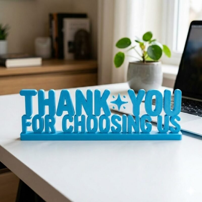 Thank You For Choosing Us 3D Printed Desk Sign for Office & Reception Decor - Image 6