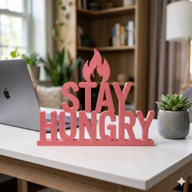 Stay Hungry 3D Printed Desk Sign | Motivational Office Workspace Decor - Image 4