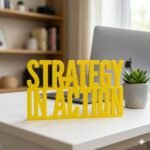 Strategy In Action 3D Printed Corporate Desk Sign | Office Motivation Gift - Image 5