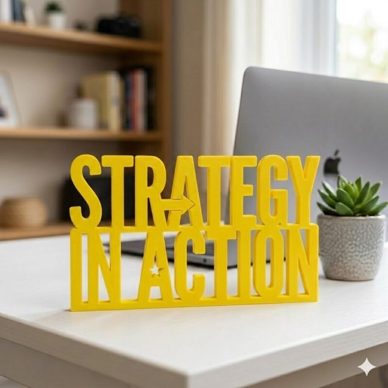 Strategy In Action 3D Printed Corporate Desk Sign | Office Motivation Gift - Image 5