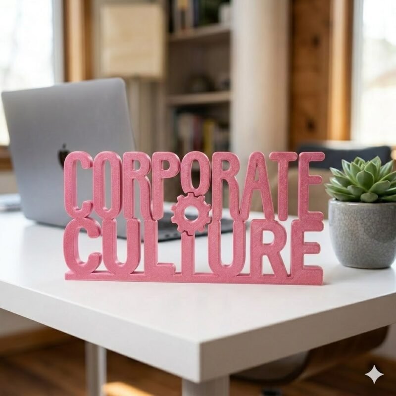 Corporate Culture 3D Printed Desk Sign for Office & Workspace Decor - Image 2