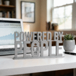 Powered By People 3D Printed Employee Joining Gift & Corporate Promotional Desk Sign - Image 5