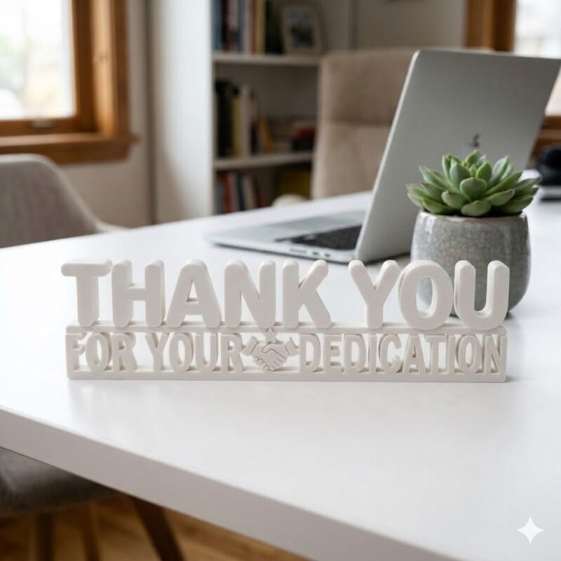 Thank You For Your Dedication 3D Printed Employee Appreciation Desk Sign Gift - Image 8