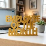 Employee Of The Month 3D Printed Desk Sign for Office Recognition Decor
