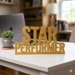 Star Performer 3D Printed Desk Sign for Employee Recognition & Office Decor