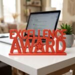 Excellence Award 3D Printed Desk Sign for Employee Recognition & Corporate Office Gifts - Image 8