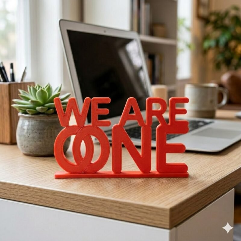 We Are One 3D Printed Desk Sign | Motivational Office Decor Gift - Image 8