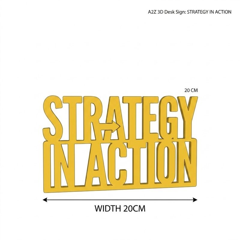 Strategy In Action 3D Printed Corporate Desk Sign | Office Motivation Gift - Image 4