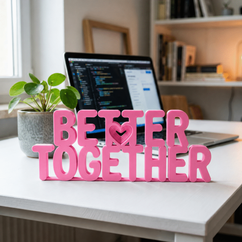 Better Together 3D Printed Desk Sign for Office & Corporate Gifts - Image 4
