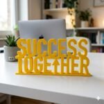 Success Together 3D Printed Desk Sign for Office & Team Workspace Decor - Image 4