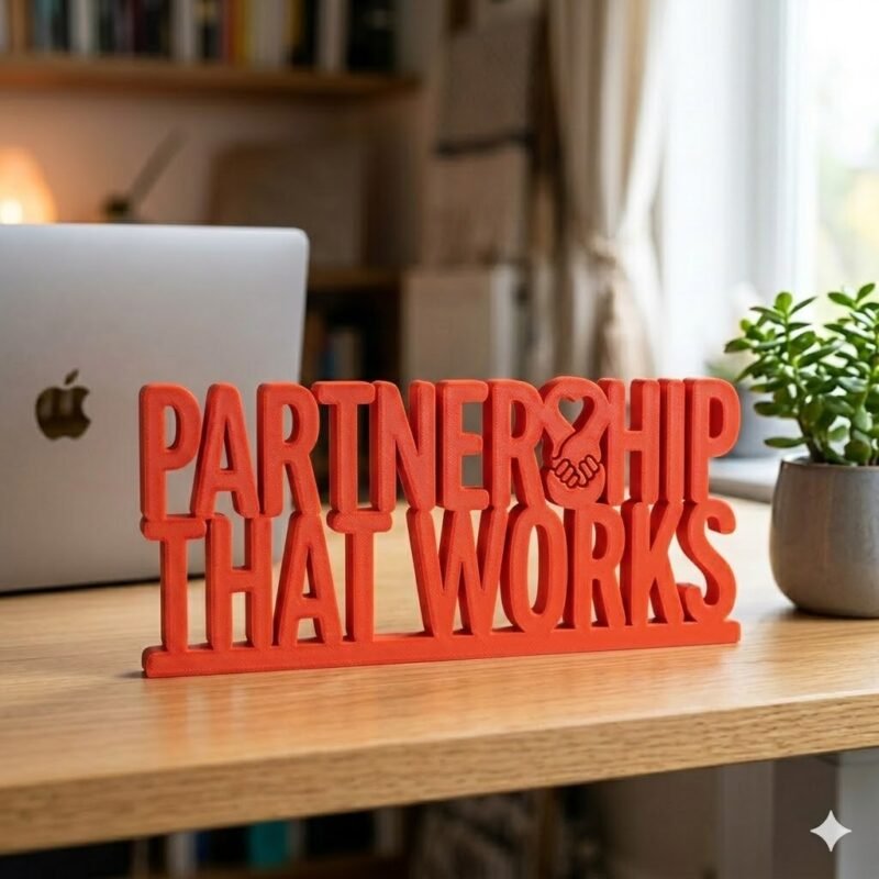 Success Together 3D Printed Desk Sign for Office & Team Workspace Decor - Image 8