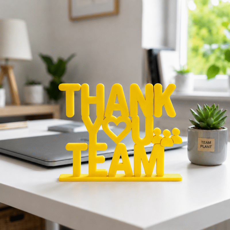 Thank You Team 3D Printed Desk Sign for Office & Team Workspace Decor - Image 8