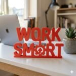 Work Smart 3D Printed Desk Sign for Office & Corporate Desk Decor - Image 7