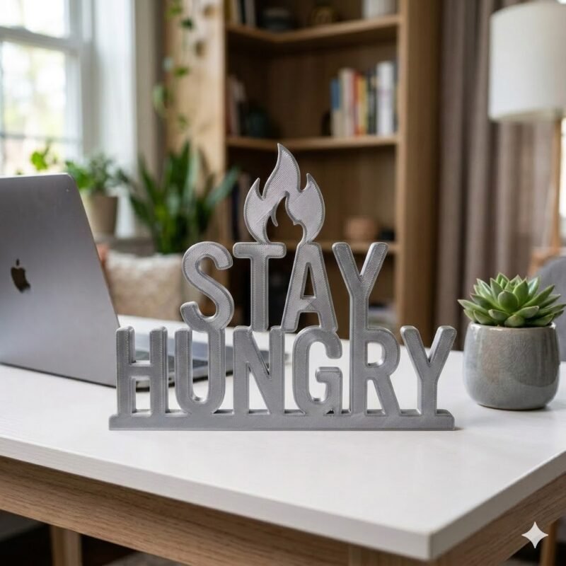 Stay Hungry 3D Printed Desk Sign | Motivational Office Workspace Decor - Image 5