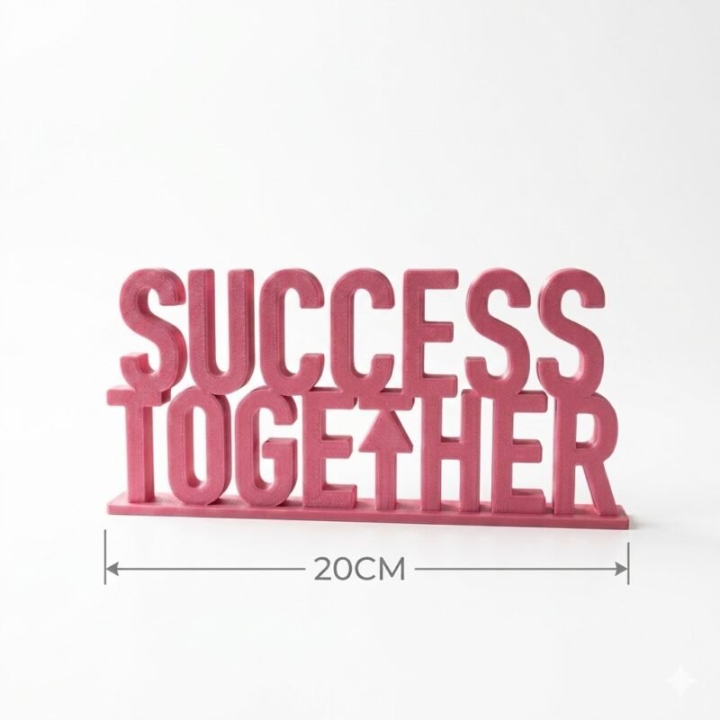 Success Together 3D Printed Desk Sign for Office & Team Workspace Decor - Image 2