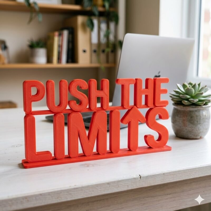Push The Limits 3D Printed Desk Sign | Motivational Office Decor - Image 8