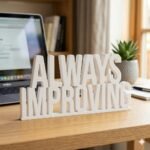 Always Improving 3D Printed Office Desk Sign | Motivational Corporate Workspace Decor - Image 2