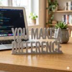 You Make A Difference 3D Printed Desk Sign for Employee Appreciation & Corporate Office Gifts - Image 5