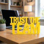 Trust The Team 3D Printed Desk Sign for Office & Corporate Gifts - Image 5