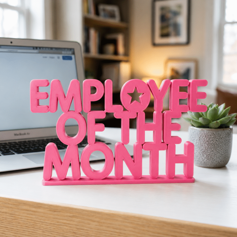 Employee Of The Month 3D Printed Desk Sign for Office Recognition Decor - Image 2