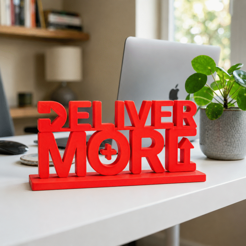 Deliver More 3D Printed Desk Sign for Office & Workspace Decor - Image 7